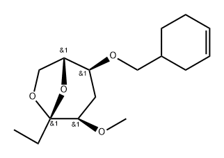 .beta.-D-ribo-3-Octulopyranose, 3,8-anhydro-6-O-(3-cyclohexen-1-ylmethyl)-1,2,5-trideoxy-4-O-methyl- Struktur