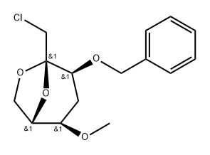 .beta.-L-ribo-2-Heptulopyranose, 2,7-anhydro-1-chloro-1,4-dideoxy-5-O-methyl-3-O-(phenylmethyl)- Struktur