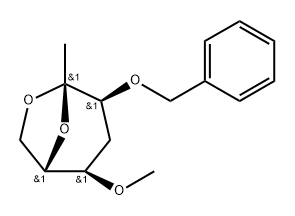 .beta.-L-ribo-2-Heptulopyranose, 2,7-anhydro-1,4-dideoxy-5-O-methyl-3-O-(phenylmethyl)- Struktur