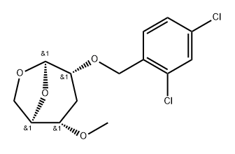 .beta.-ribo-Hexopyranose, 1,6-anhydro-3-deoxy-2-O-(2,4-dichlorophenyl)methyl-4-O-methyl- Struktur