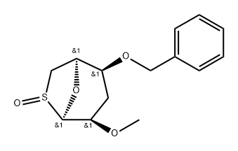 .beta.-L-lyxo-Hexopyranose, 1,3,6-trideoxy-1,6-episulfinyl-2-O-methyl-4-O-(phenylmethyl)- Struktur