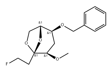 .beta.-D-ribo-3-Octulopyranose, 3,8-anhydro-1,2,5-trideoxy-1-fluoro-4-O-methyl-6-O-(phenylmethyl)- Struktur