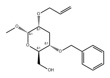 .alpha.-D-ribo-Hexopyranoside, methyl 3-deoxy-4-O-(phenylmethyl)-2-O-2-propenyl- Struktur