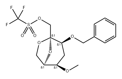 .beta.-D-lyxo-2-Heptulopyranose, 2,7-anhydro-4-deoxy-5-O-methyl-3-O-(phenylmethyl)-, trifluoromethanesulfonate Struktur