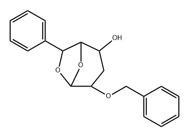 .beta.-ribo-Hexopyranose, 1,6-anhydro-3-deoxy-6-C-phenyl-2-O-(phenylmethyl)-, stereoisomer Struktur