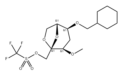 .beta.-D-ribo-2-Heptulopyranose, 2,7-anhydro-5-O-(cyclohexylmethyl)-4-deoxy-3-O-methyl-, trifluoromethanesulfonate Struktur