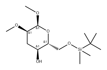 .alpha.-D-ribo-Hexopyranoside, methyl 3-deoxy-6-O-(1,1-dimethylethyl)dimethylsilyl-2-O-methyl- Struktur