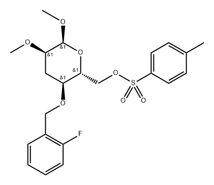 .alpha.-D-ribo-Hexopyranoside, methyl 3-deoxy-4-O-(2-fluorophenyl)methyl-2-O-methyl-, 4-methylbenzenesulfonate Struktur