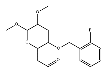 .alpha.-D-ribo-Heptodialdo-1,5-pyranoside, methyl 3,6-dideoxy-4-O-(2-fluorophenyl)methyl-2-O-methyl- Struktur