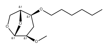 .beta.-D-ribo-Hexopyranose, 1,6-anhydro-3-deoxy-4-O-hexyl-2-O-methyl- Struktur