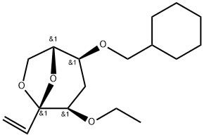 .beta.-D-ribo-Oct-1-en-3-ulopyranose, 3,8-anhydro-6-O-(cyclohexylmethyl)-1,2,5-trideoxy-4-O-ethyl- Struktur