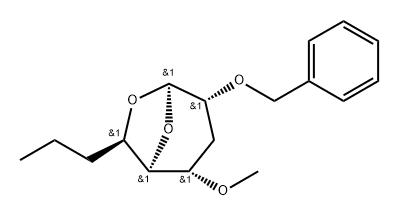 .beta.-allo-Nonopyranose, 1,6-anhydro-3,7,8,9-tetradeoxy-4-O-methyl-2-O-(phenylmethyl)- Struktur