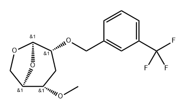 .beta.-ribo-Hexopyranose, 1,6-anhydro-3-deoxy-4-O-methyl-2-O-3-(trifluoromethyl)phenylmethyl- Struktur