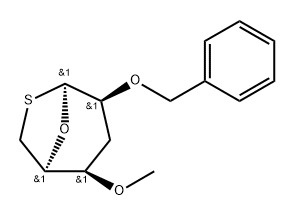 .beta.-lyxo-Hexopyranose, 1,3,6-trideoxy-1,6-epithio-4-O-methyl-2-O-(phenylmethyl)- Struktur