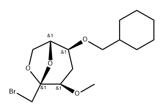 .beta.-D-ribo-2-Heptulopyranose, 2,7-anhydro-1-bromo-5-O-(cyclohexylmethyl)-1,4-dideoxy-3-O-methyl- Struktur