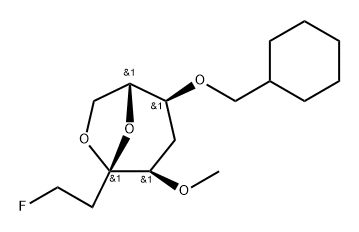 .beta.-D-ribo-3-Octulopyranose, 3,8-anhydro-6-O-(cyclohexylmethyl)-1,2,5-trideoxy-1-fluoro-4-O-methyl- Struktur