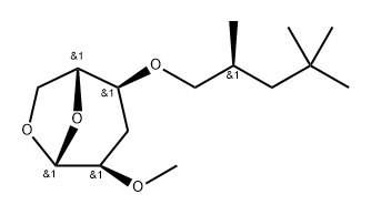 .beta.-D-ribo-Hexopyranose, 1,6-anhydro-3-deoxy-2-O-methyl-4-O-(2,4,4-trimethylpentyl)-, (S)- Struktur