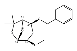 .beta.-L-lyxo-Heptopyranose, 1,6-anhydro-3,7-dideoxy-6-C-methyl-2-O-methyl-4-O-(phenylmethyl)- Struktur