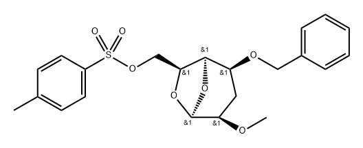 .beta.-L-manno-Heptopyranose, 1,6-anhydro-3-deoxy-2-O-methyl-4-O-(phenylmethyl)-, 4-methylbenzenesulfonate Struktur