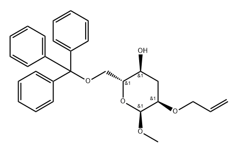 .alpha.-D-ribo-Hexopyranoside, methyl 3-deoxy-2-O-2-propenyl-6-O-(triphenylmethyl)- Struktur