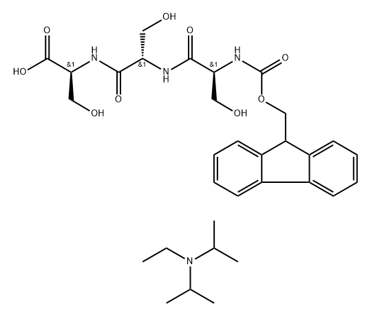 L-Serine, N-[(9H-fluoren-9-ylmethoxy)carbonyl]-L-seryl-L-seryl-, compd. with N-ethyl-N-(1-methylethyl)-2-propanamine (1:1)