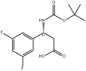 Benzenepropanoic acid, β-[[(1,1-dimethylethoxy)carbonyl]amino]-3,5-difluoro-, (βR)- Struktur