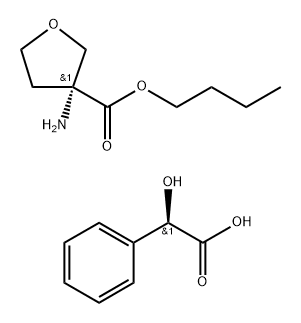 3-Furancarboxylic acid, 3-aminotetrahydro-, butyl ester, (3R)-, (αR)-α-hydroxybenzeneacetate (1:1) Struktur