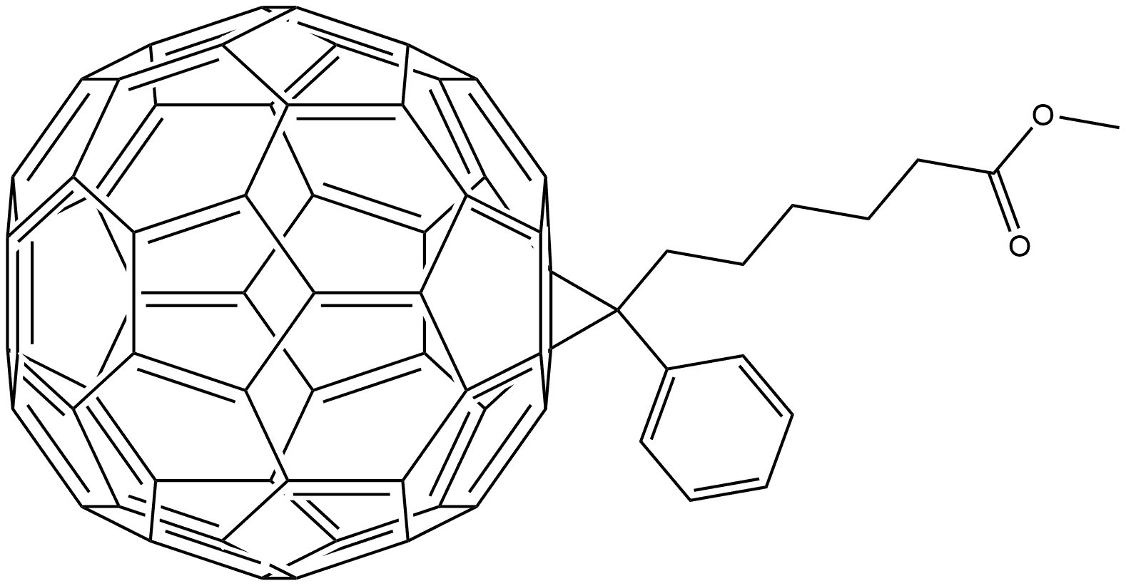 (6,6)-phenyl-C61 Methyl-hexanoate Struktur