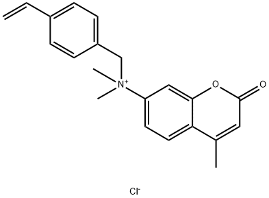 N-[(4-ethenylphenyl)methyl]-N,N,4-trimethyl-2-oxo-2H-1-benzopyran-7-aminium chloride (1:1) Struktur