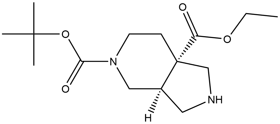 rel-5-tert-butyl 7a-ethyl (3aR,7aR)-hexahydro-1H-pyrrolo[3,4-c]pyridine-5,7a-dicarboxylate Struktur