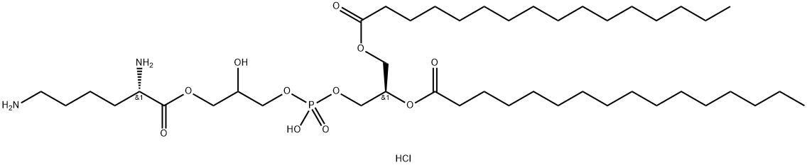 1,2-dipalMitoyl-<i>sn</i>-glycero-3-[phospho-<i>rac</i>-(3-lysyl(1-glycerol))] (chloride salt) Struktur