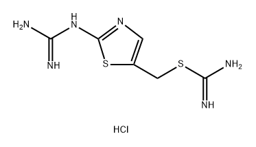 Carbamimidothioic acid, [2-[(aminoiminomethyl)amino]-5-thiazolyl]methyl ester, hydrochloride (1:2) Struktur