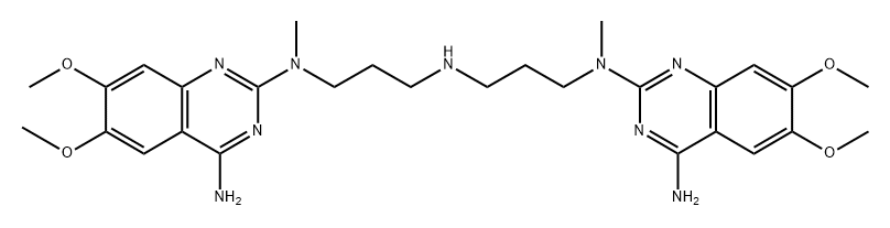 2,4-Quinazolinediamine, N2,N2′-(imino-di-3,1-propanediyl)bis[6,7-dimethoxy-N2-methyl- Struktur