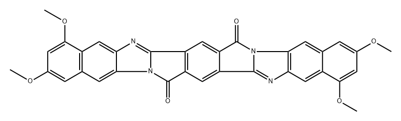 Dibenzo[f,f]benzo[1,2:3,4:4,5:3,4]dipyrrolo[1,2-a:1,2-a]bisbenzimidazole-8,18-dione,  2,4,12,14-tetramethoxy-  (9CI) Struktur