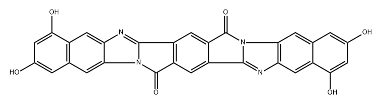 Dibenzo[f,f]benzo[1,2:3,4:4,5:3,4]dipyrrolo[1,2-a:1,2-a]bisbenzimidazole-8,18-dione,  2,4,12,14-tetrahydroxy-  (9CI) Struktur