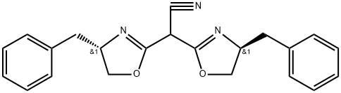 2-Oxazoleacetonitrile, α-[(4S)-4,5-dihydro-4-(phenylmethyl)-2-oxazolyl]-4,5-dihydro-4-(phenylmethyl)-, (4S)- Struktur