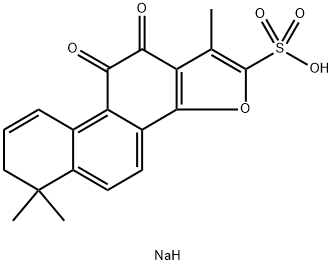 Phenanthro[1,2-b]furan-2-sulfonic acid, 6,7,10,11-tetrahydro-1,6,6-trimethyl-10,11-dioxo-, sodium salt (1:1) Struktur