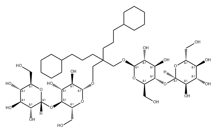 β-D-Glucopyranoside, 2,2-(3-cyclohexylpropyl)-1,3-propanediyl bis[4-O-α-D-glucopyranosyl- Struktur