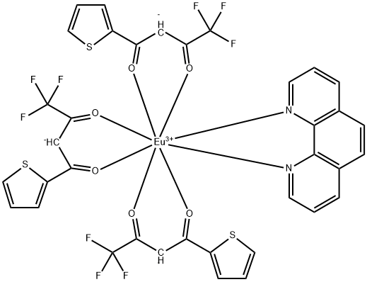 EuropiuM, (1,10-phenanthroline-kN1,kN10)tris[4,4,4-trifluoro-1-(2-thienyl)-1,3-butanedionato-kO1,kO3]- Struktur