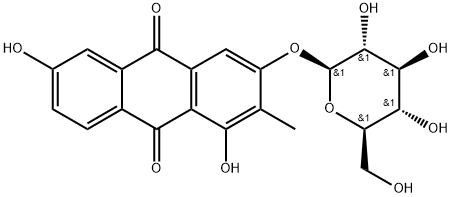 3-(β-D-Glucopyranosyloxy)-1,6-dihydroxy-2-methyl-9,10-anthracenedione Struktur