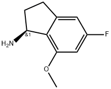 (R)-5-fluoro-7-methoxy-2,3-dihydro-1H-inden-1-amine Struktur