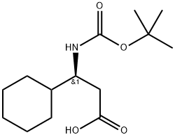 Cyclohexanepropanoic acid, β-[[(1,1-dimethylethoxy)carbonyl]amino]-, (βS)- Struktur