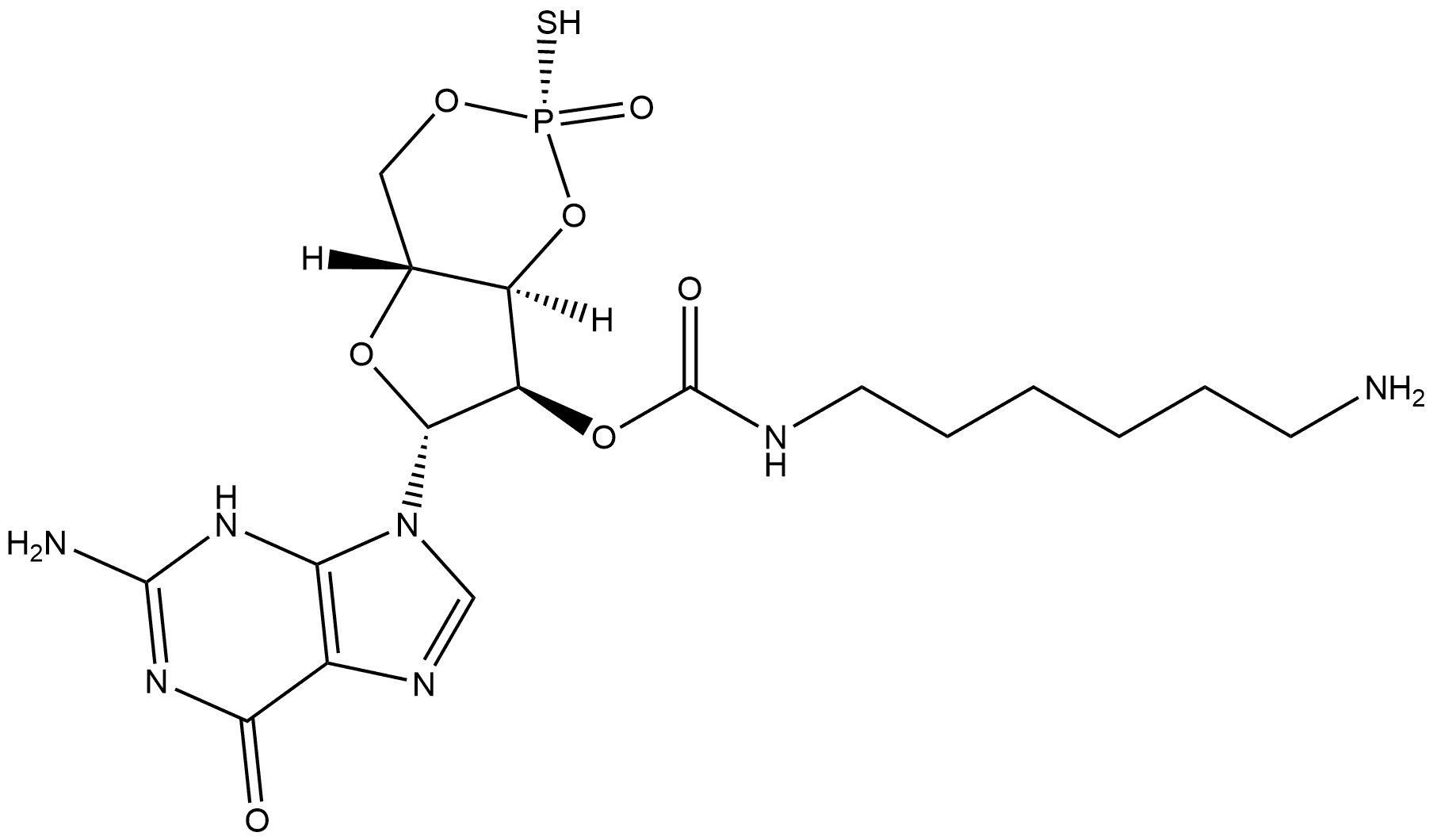 Sp-2'-AHC-cGMPS Struktur