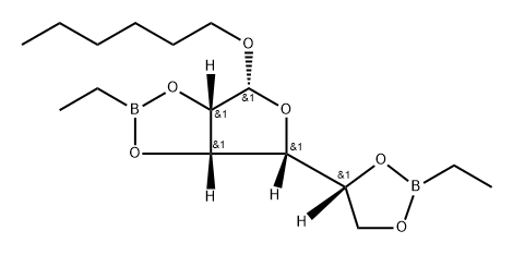 beta-d-Mannofuranoside, hexyl, cyclic 2,3:5,6-bis(ethylboronate) Struktur