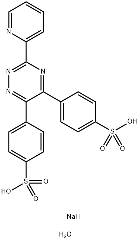 Benzenesulfonic acid, 4,4'-[3-(2-pyridinyl)-1,2,4-triazine-5,6-diyl]bis-, sodium salt, hydrate (1:2:) Struktur