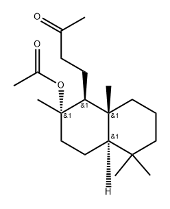 2-Butanone, 4-[2-(acetyloxy)decahydro-2,5,5,8a-tetramethyl-1-naphthalenyl]-, [1S-(1α,2β,4aβ,8aα)]- (9CI) Struktur