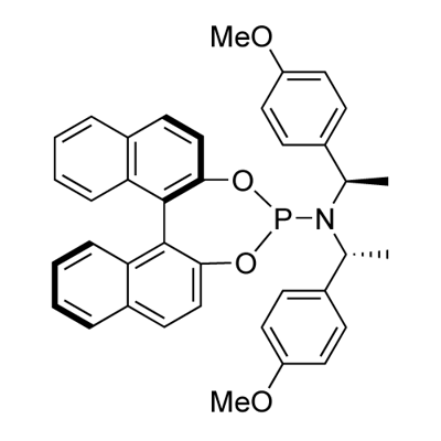 Dinaphtho[2,1-d:1',2'-f][1,3,2]dioxaphosphepin-4-amine, N,N-bis[(1R)-1-(4-methoxyphenyl)ethyl]-, (11bR)- Struktur