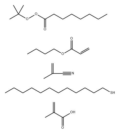 2-Propenoic acid, 2-methyl-, C11-16-branched and linear alkyl esters, telomers with Bu acrylate, 1-dodecanethiol and 2-methyl-2-propenenitrile, tert-Bu octaneperoxoate-initiated Struktur