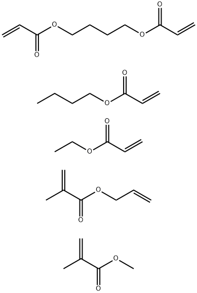 2-Methyl-2-propenoic acid methyl ester polymer with 1,4-butanediyl di-2-propenoate, butyl 2-propenoate, ethyl 2-propenoate and 2-propenyl 2-methyl-2-propenoate Struktur