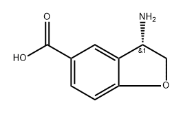 5-Benzofurancarboxylic acid, 3-amino-2,3-dihydro-, (3S)- Struktur